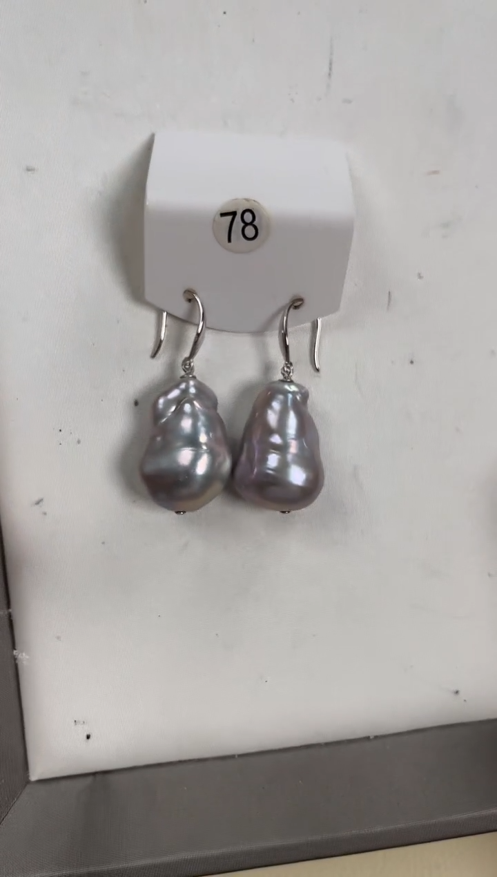【闪购商品】淡水珍珠耳饰银S925镶嵌巴洛克耳饰