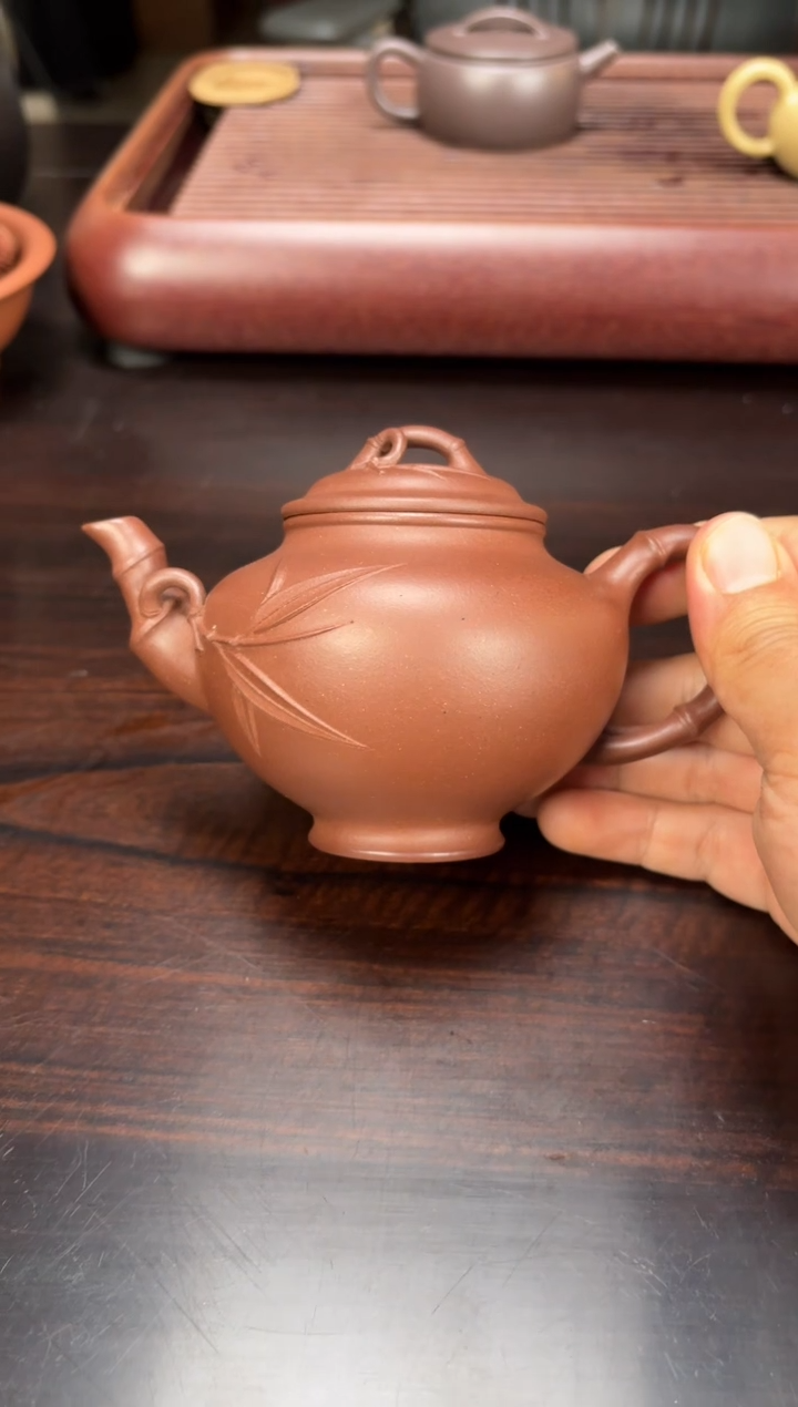 茶壶紫砂原矿紫泥报春壶200毫升全手工