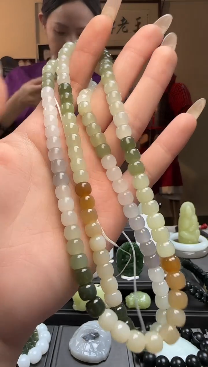 【闪购商品】和田玉多宝老型珠未镶嵌长链