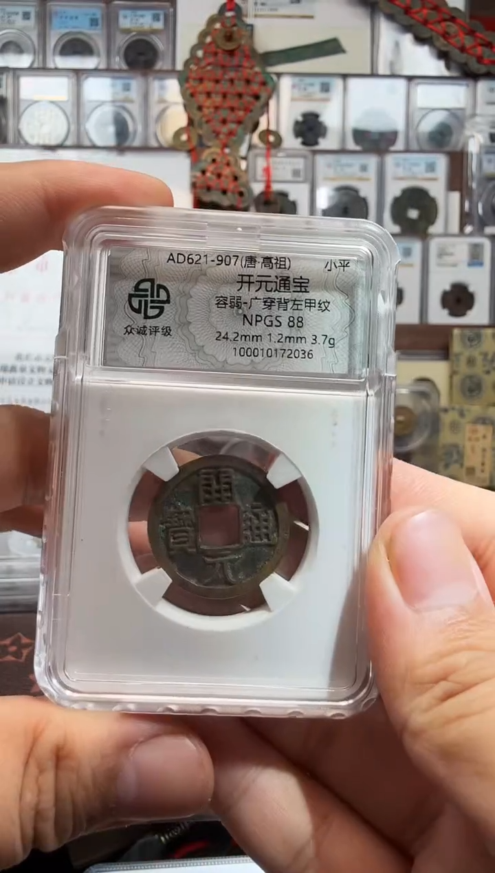 铜开元通宝-容弱广穿背左甲纹-72036