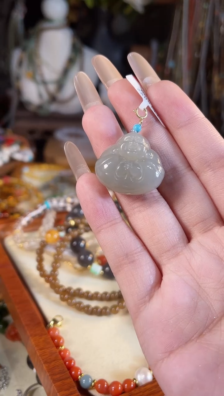 【闪购商品】和田玉吊坠(不含链)银S925镶嵌多样性发货其一