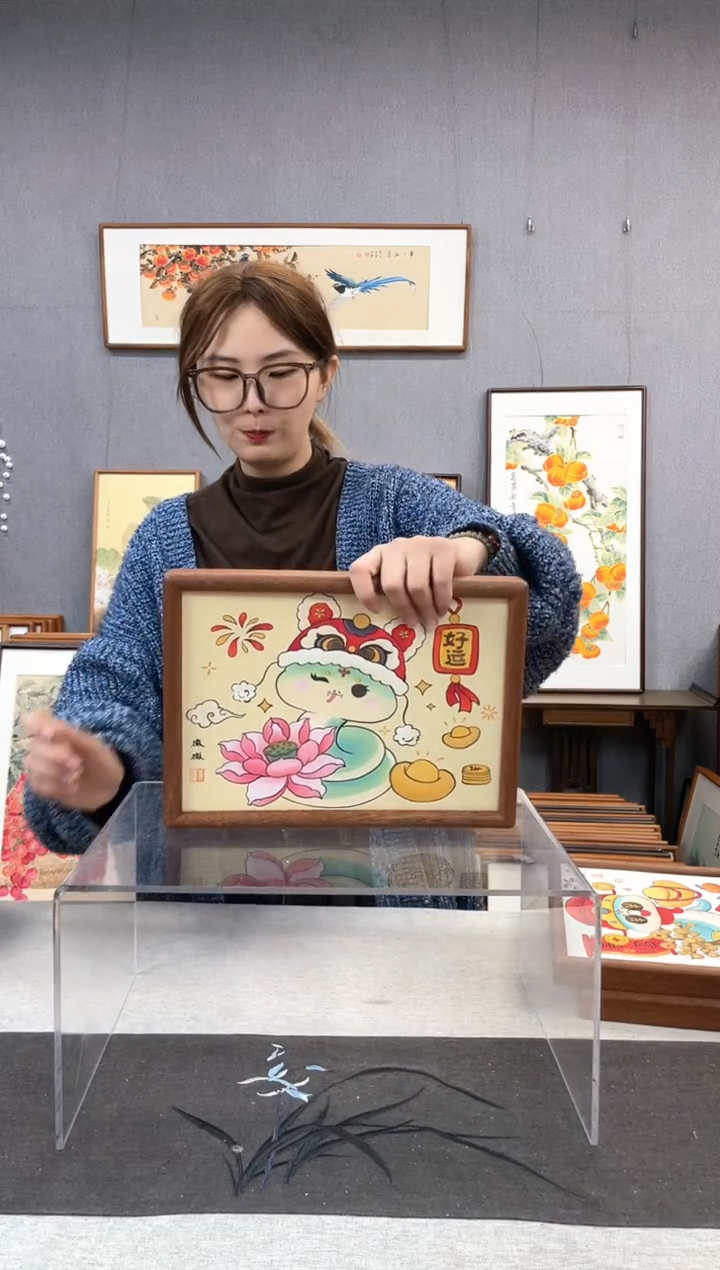 【闪购商品】国画A4-23*32摆台手绘作品-