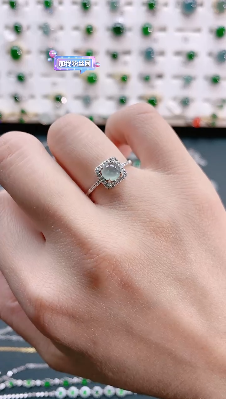 【闪购商品】翡翠戒指银S925镶嵌天然翡翠