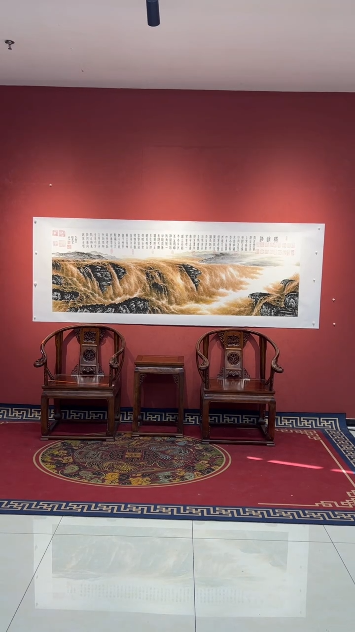 书法豆树隶《将进酒》黄河瀑布