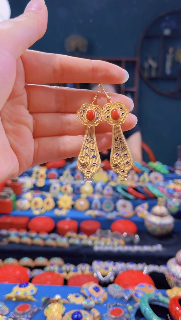 非遗绝技 花丝如意耳环