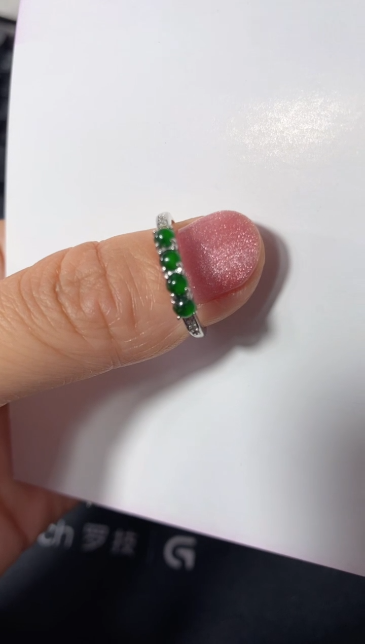 【闪购商品】翡翠戒指银S925镶嵌111111-1