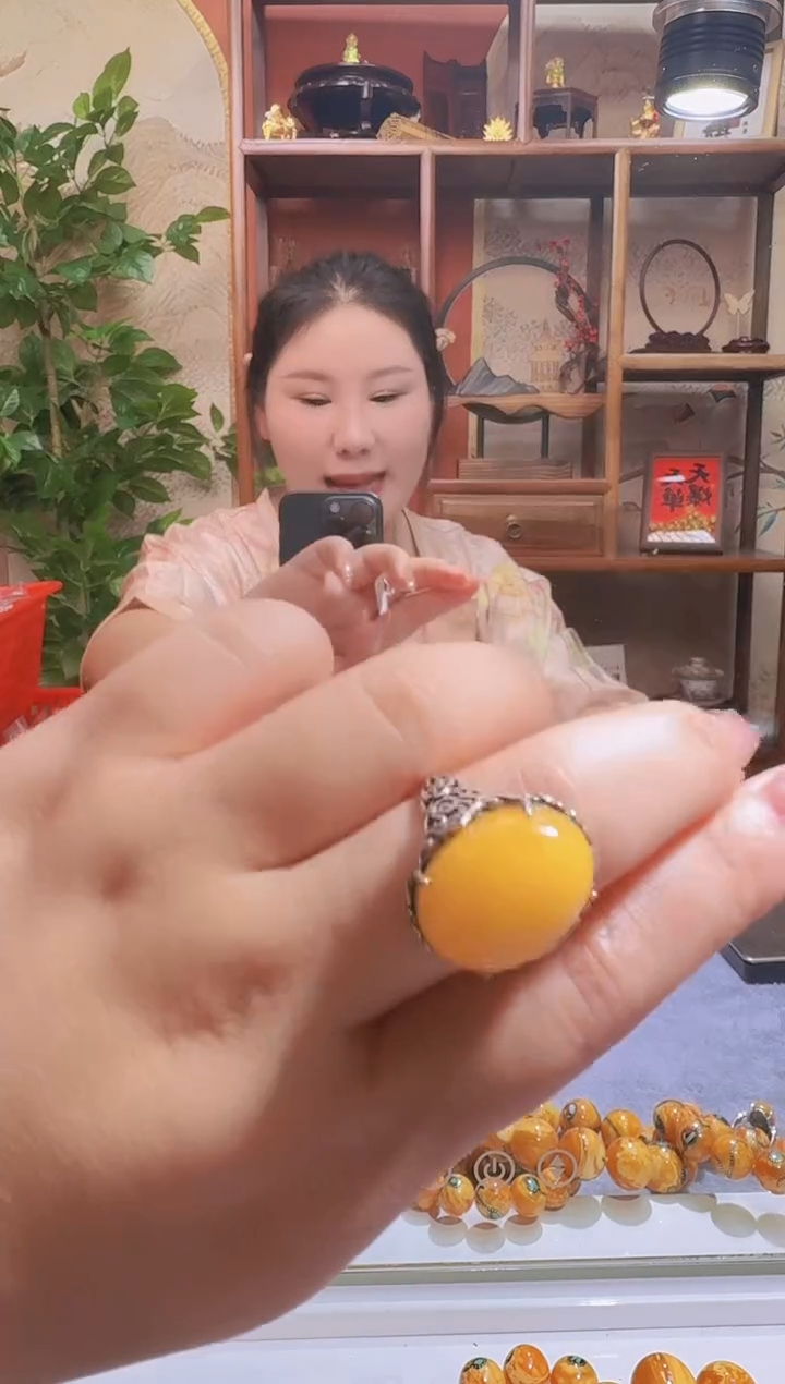 蜜蜡颈饰银S925镶嵌9718天然蜜蜡珠宝奇石全都保真