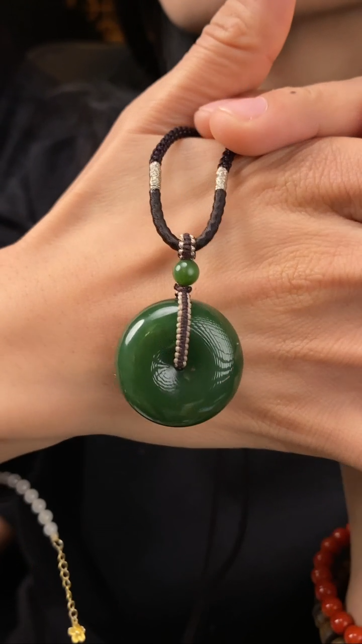 【闪购商品】和田玉吊坠未镶嵌【玉道侠侣】俄料碧玉7号矿平安扣