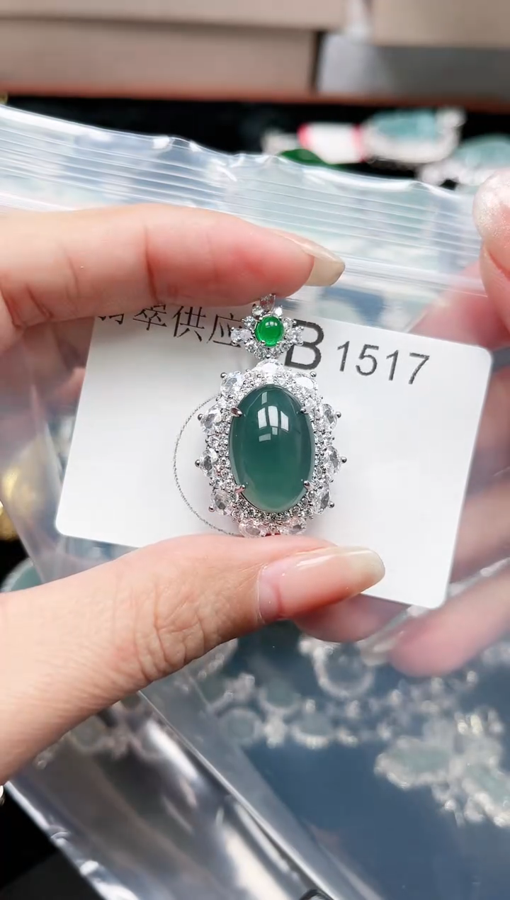 【闪购商品】翡翠颈饰未镶嵌赠皮绳1517