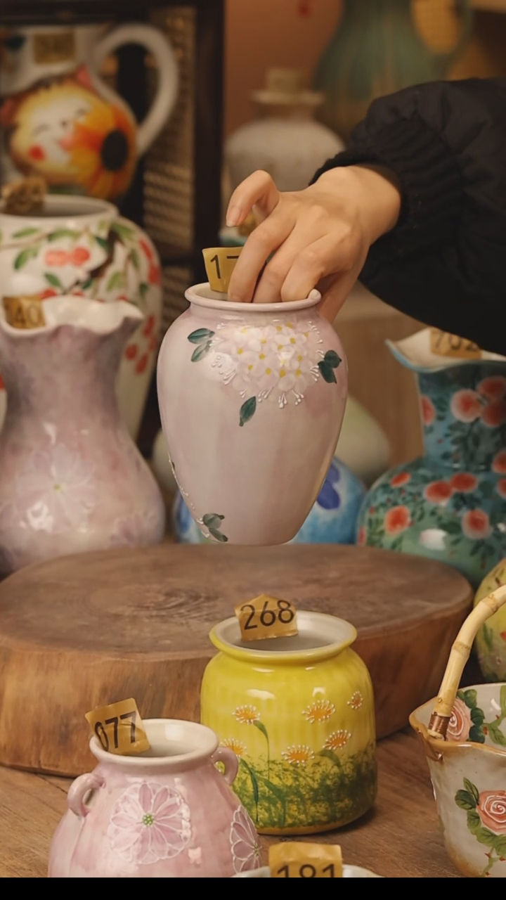 陶瓷景德镇设计师手作花器摆件侘寂风@M172@