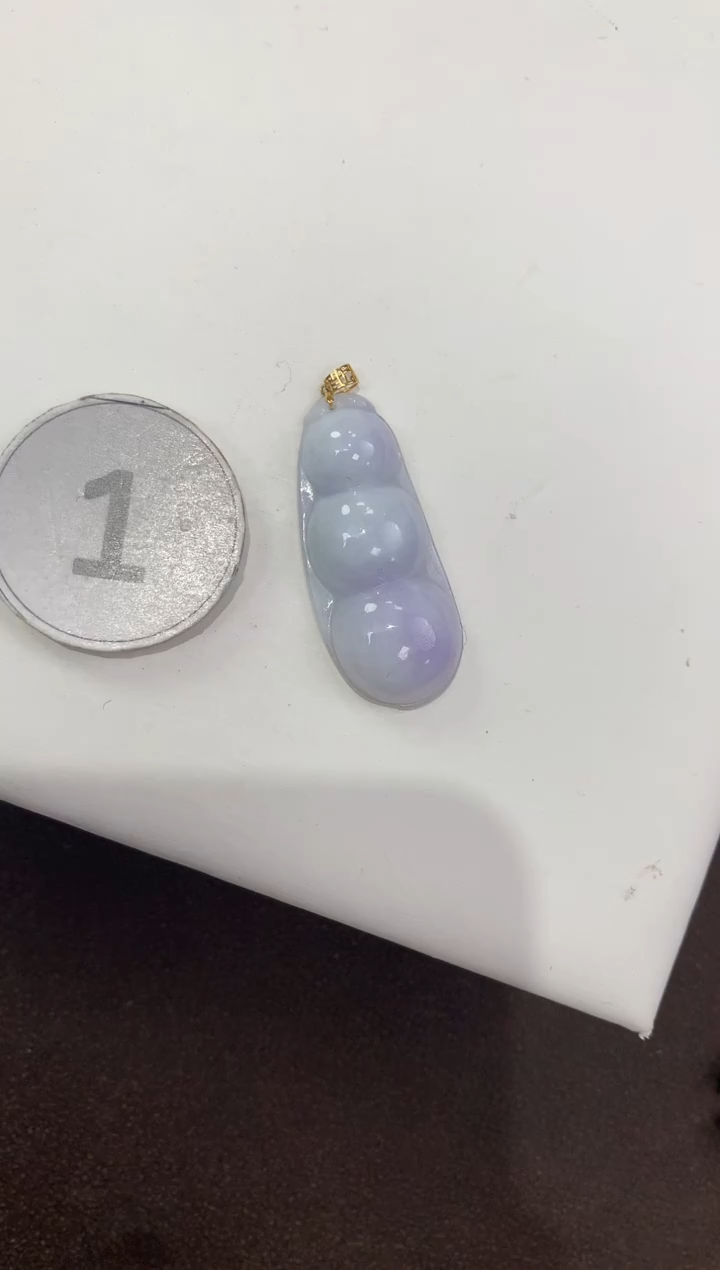 颈饰18K金镶嵌翡翠天然缅甸A货翡翠