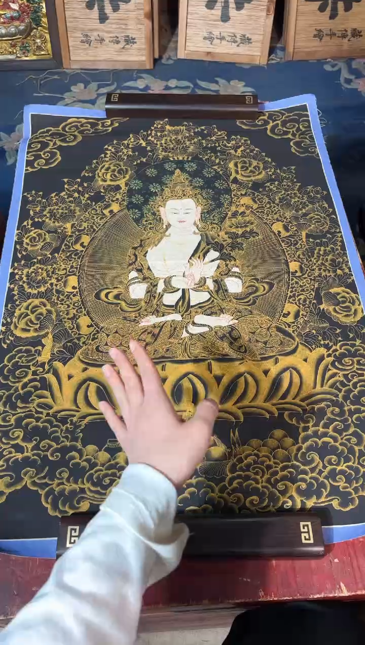 卷轴画龙妹的唐卡tk16