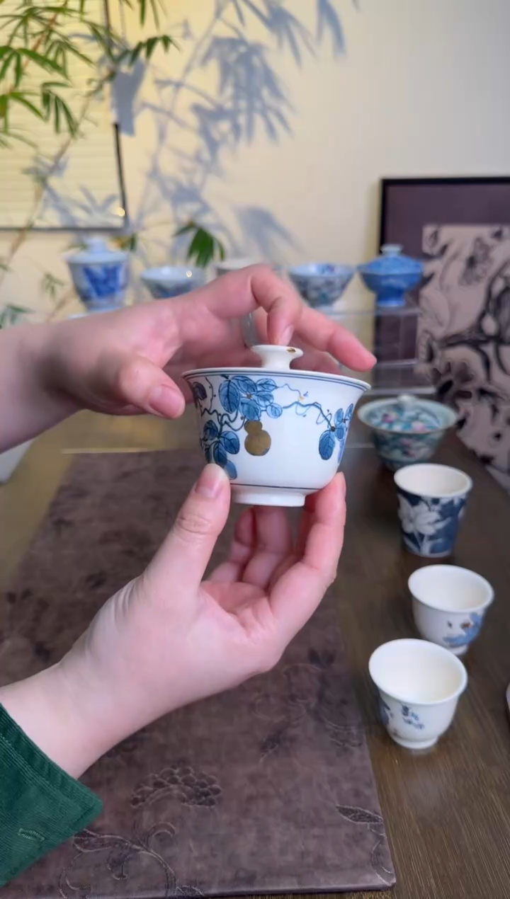 【闪购商品】景德镇手绘盖碗盖碗