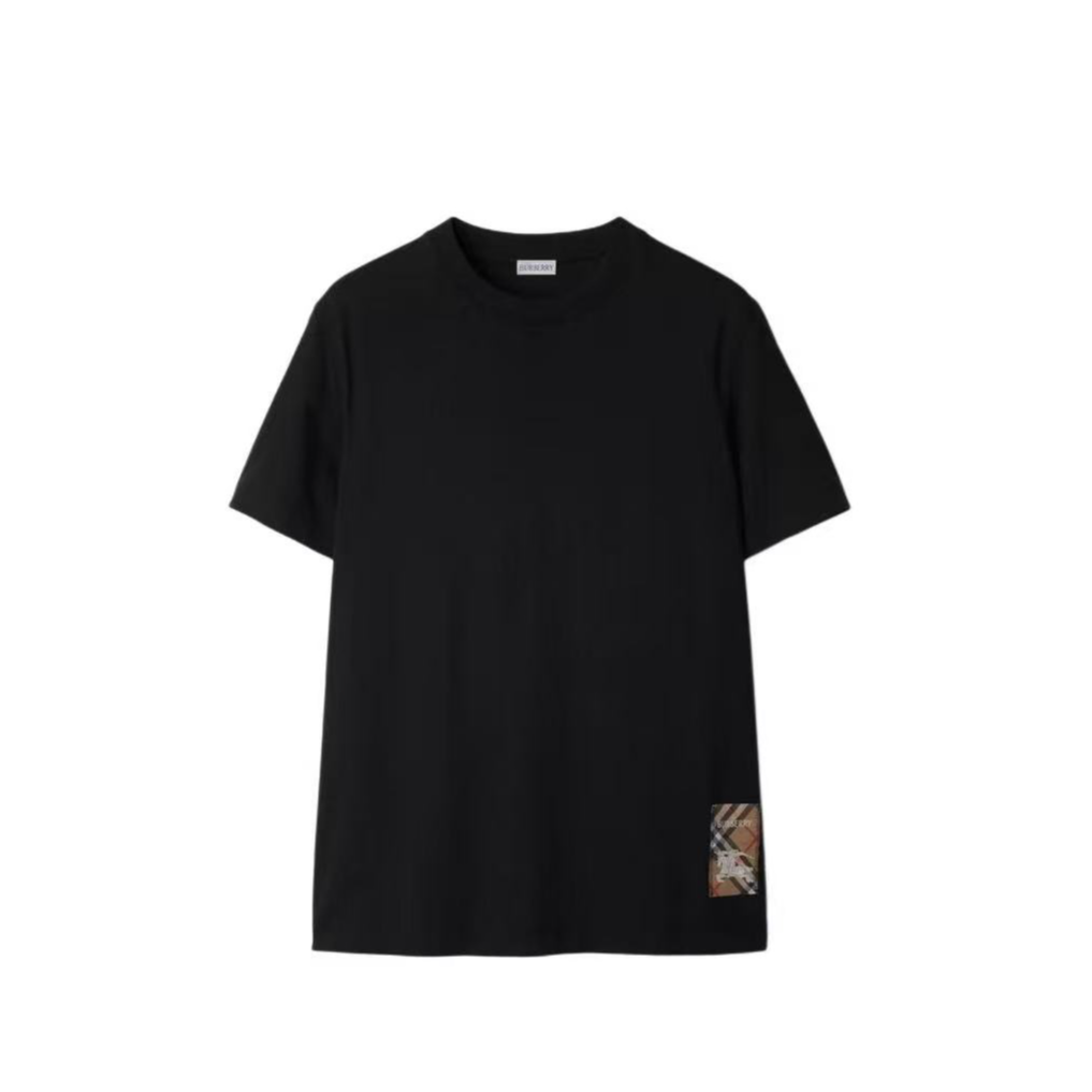 BURBERRY/博柏利战马腰标黑色高档休闲舒适透气简约情侣款圆领