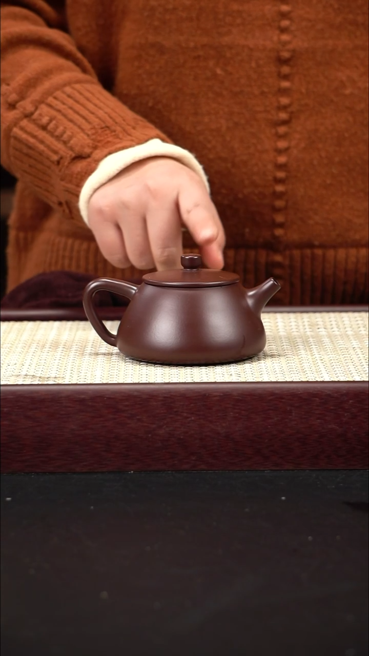 茶壶紫砂紫朱泥 柱石瓢