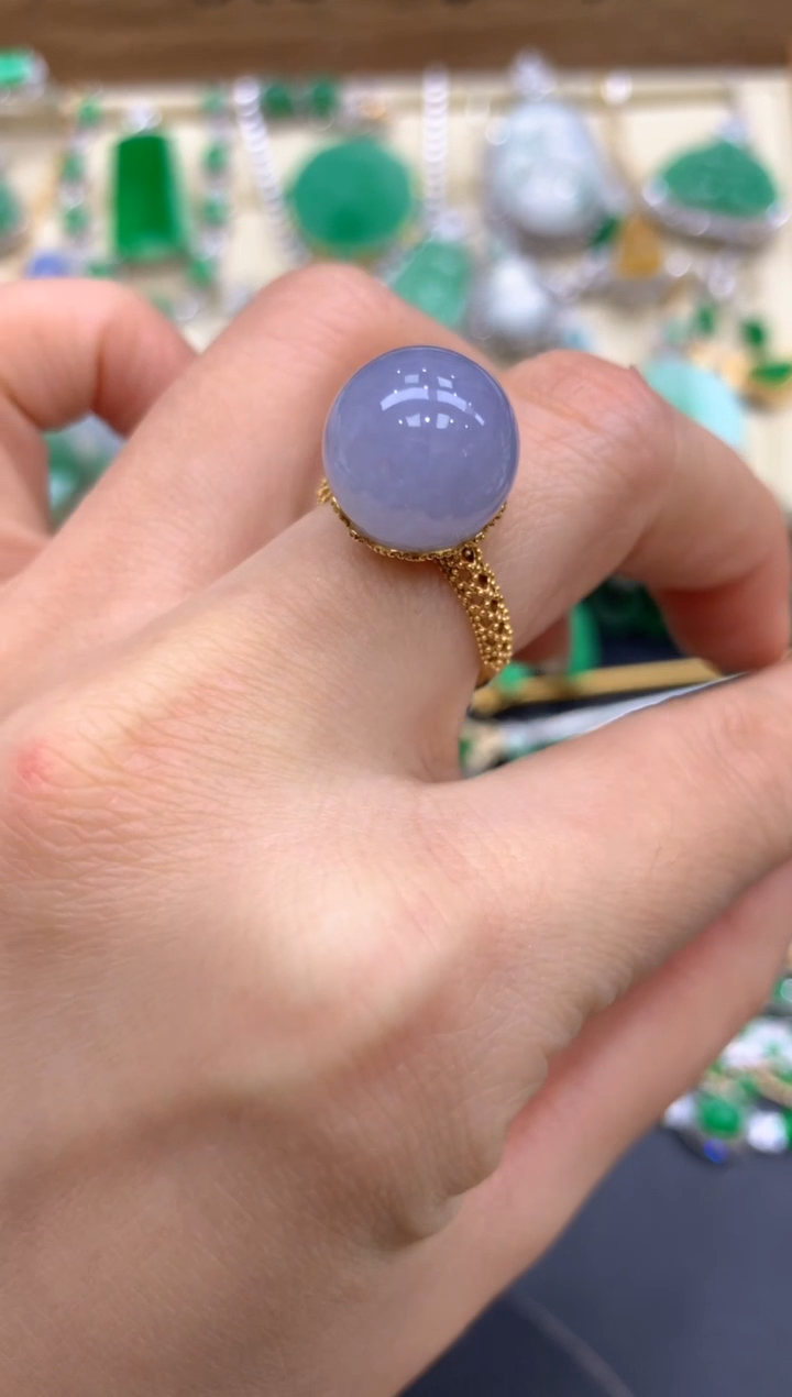 【闪购商品】翡翠戒指18K金镶嵌432-中国好珍宝