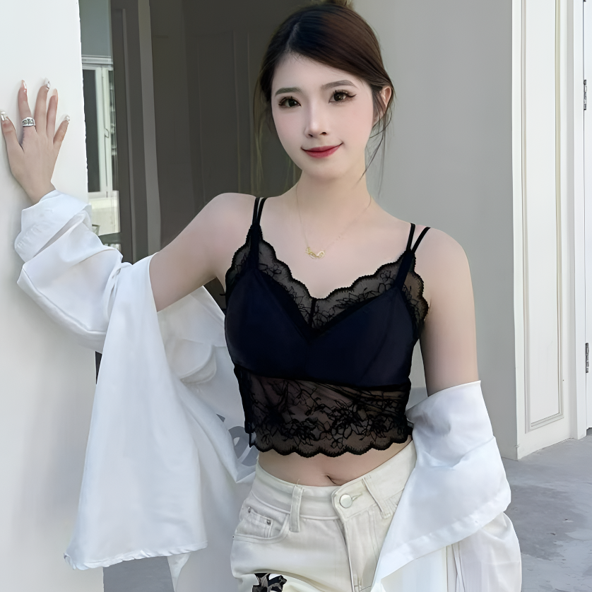带胸垫打底无钢圈内衣女款2025新款网红爆款性感薄款蕾丝吊带背心