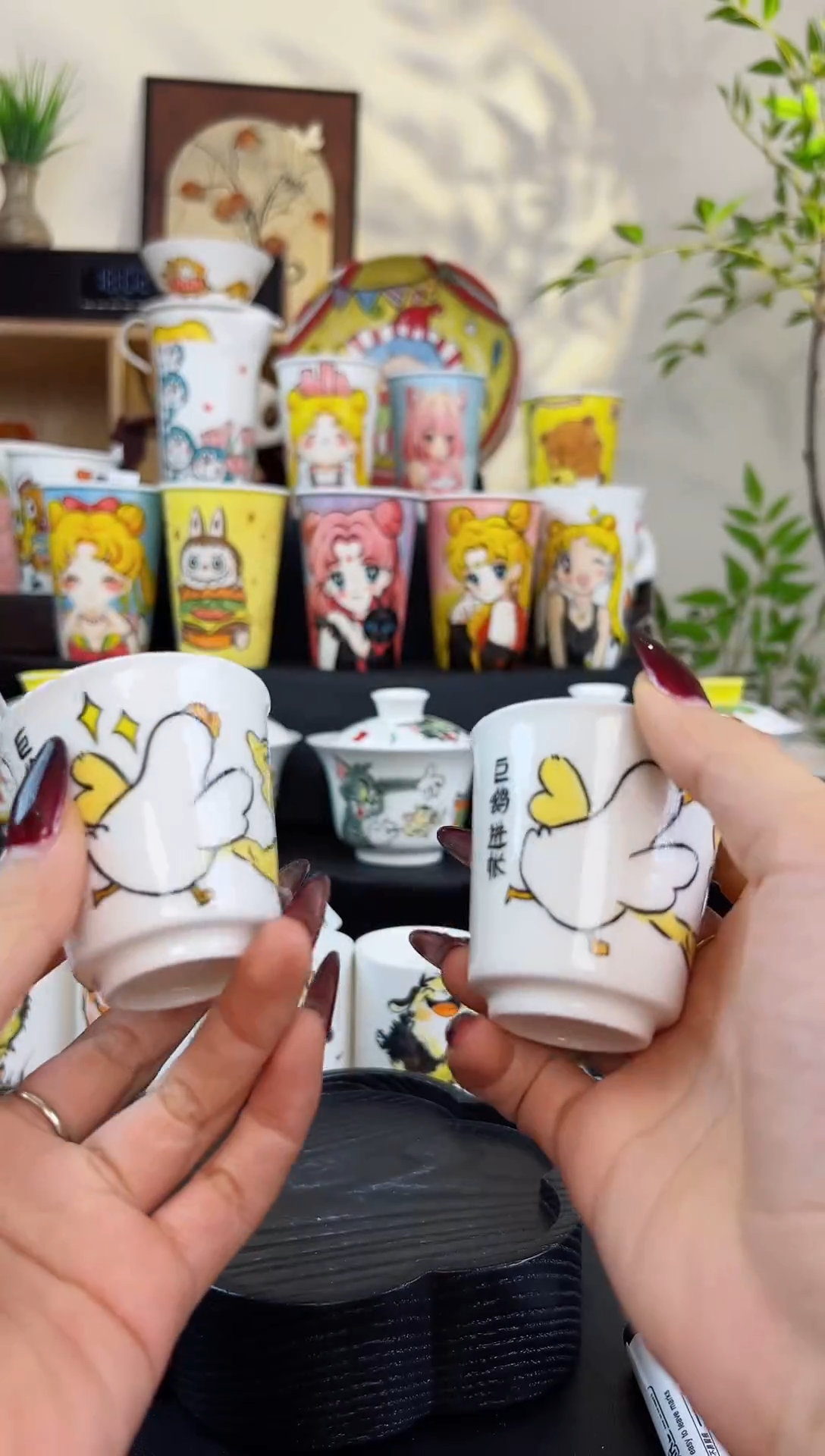 【闪购商品】摆件笙笙漫 手工手绘陶瓷杯杯