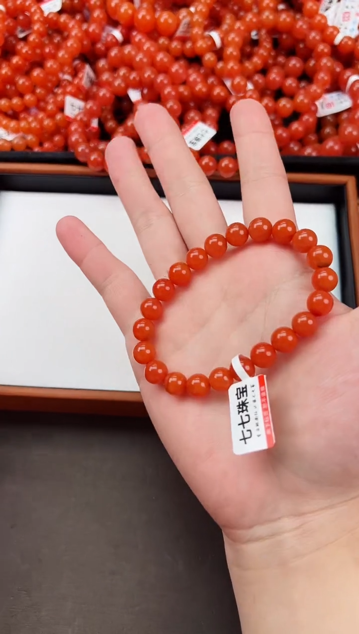 【闪购商品】南红玛瑙亮光手串卡9+未镶嵌保山杨柳滴水洞高品