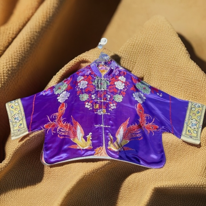 25真丝织锦手工刺绣上衣外套