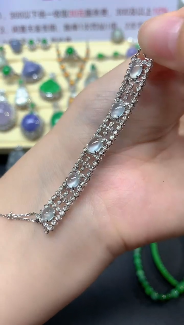18K金镶嵌手链翡翠手链|5800+580