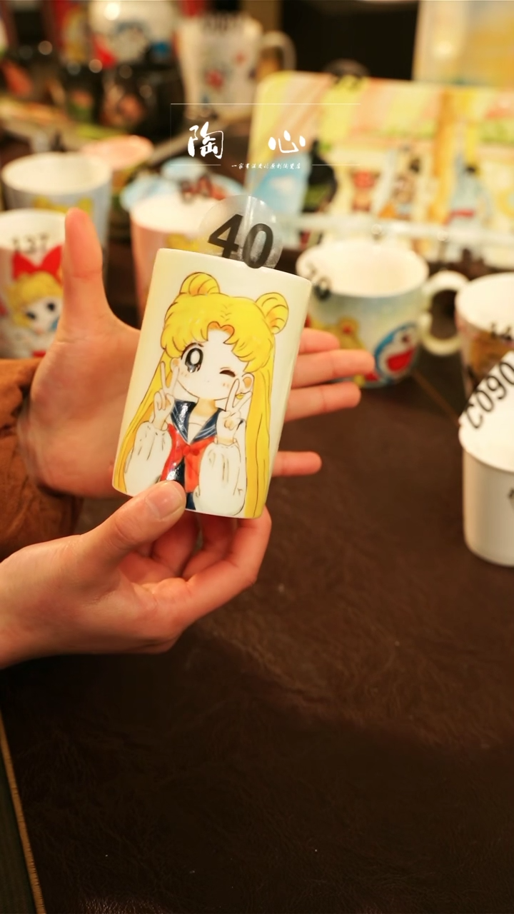 【闪购商品】杯景德镇高温釉下彩手绘陶瓷40