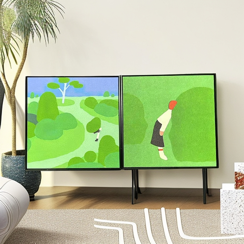 绿色系砂岩卧室客厅现代装饰画装饰画4040