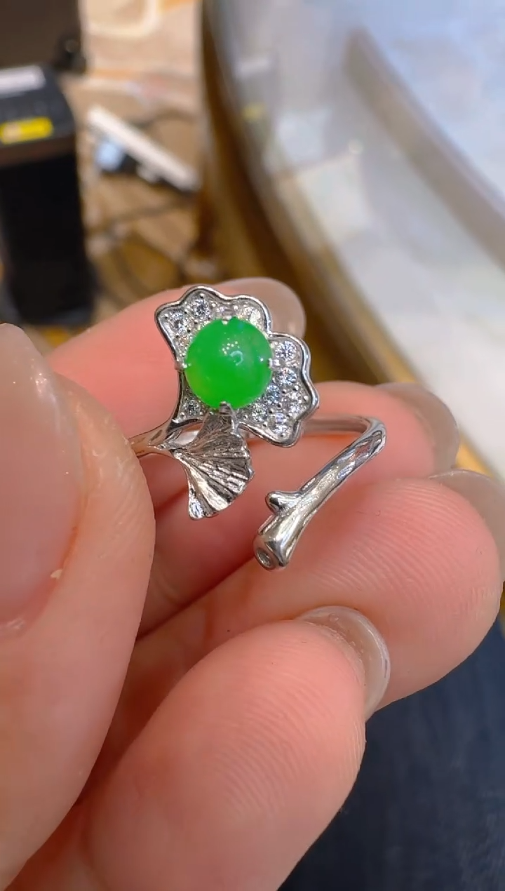 银S925镶嵌戒指翡翠多样性团购发一件