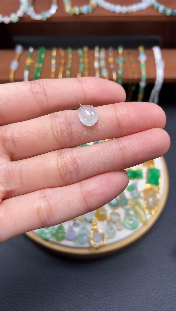 【闪购商品】翡翠吊坠(不含链)18K金镶嵌一个   JK238