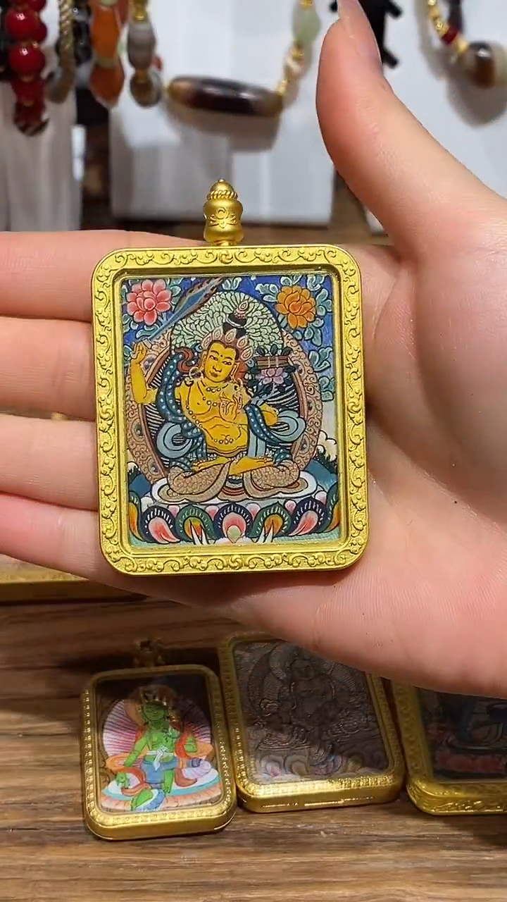 吊坠熠*纯手绘文殊老师唐卡可编绳