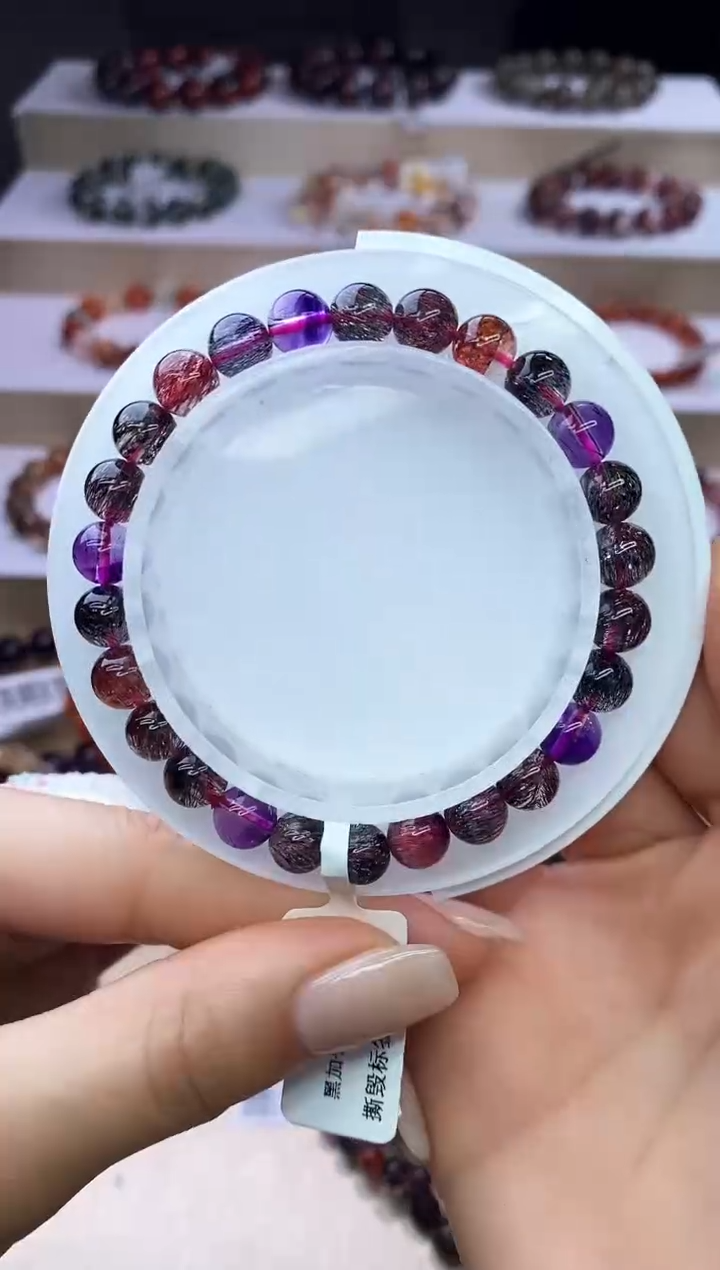 【闪购商品】水晶手链未镶嵌黑加仑超七单圈7m+