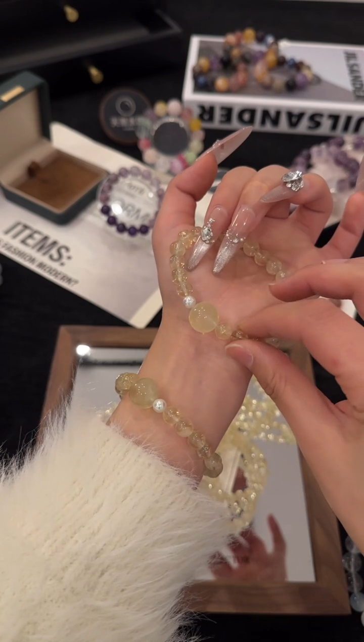 未镶嵌手链水晶黄水晶x3658