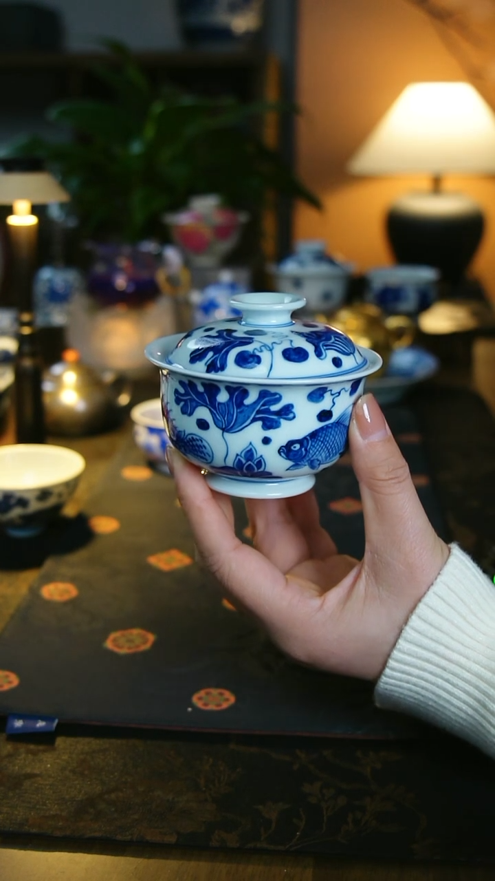 鱼藻福袋盖碗1111111