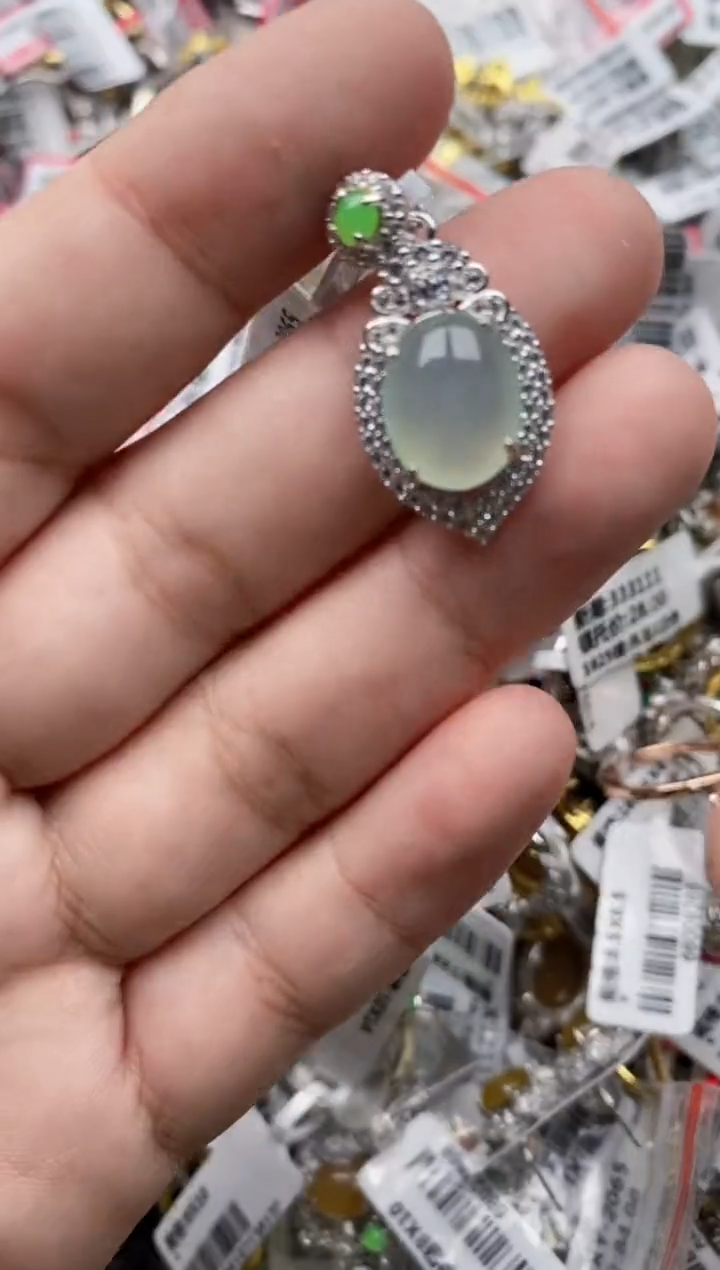 【闪购商品】翡翠戒指银S925镶嵌22222---3