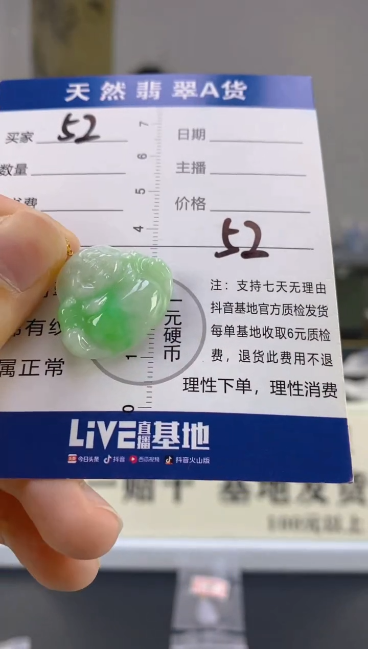【闪购商品】翡翠颈饰18K金镶嵌天然A货翡翠