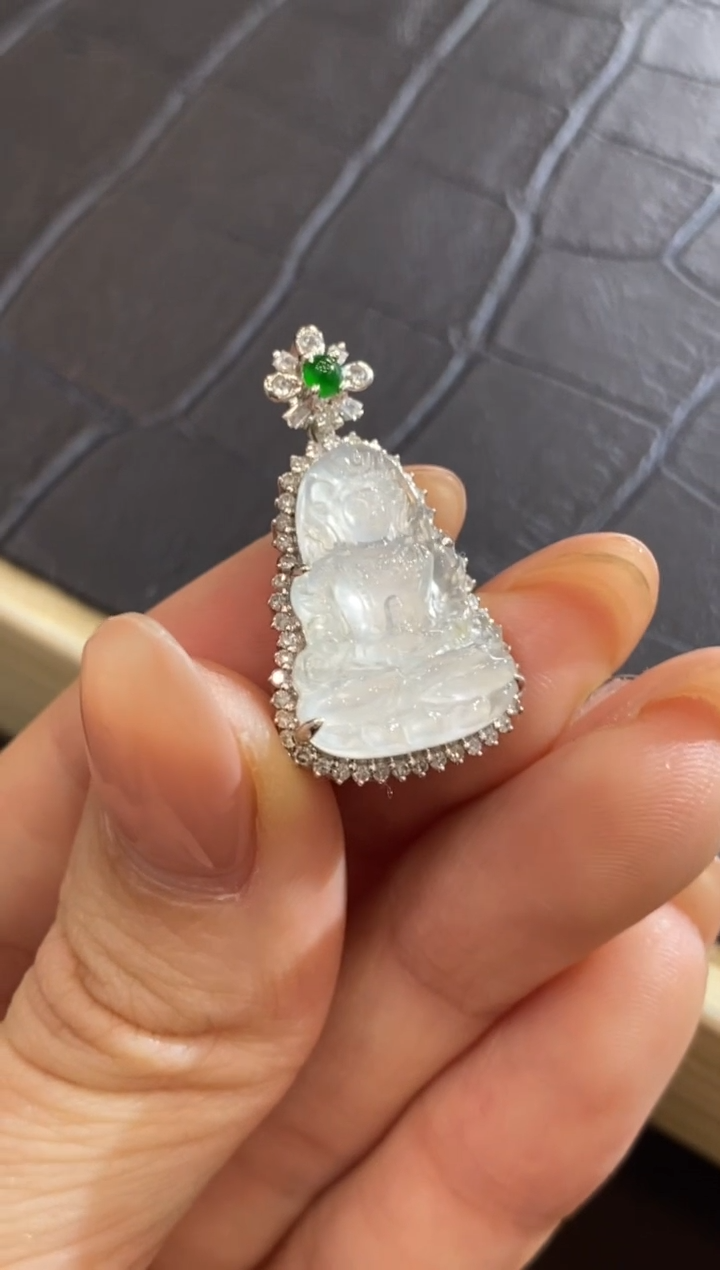 【闪购商品】翡翠颈饰18K金镶嵌收到货48小时鉴赏期（超时不退不换）