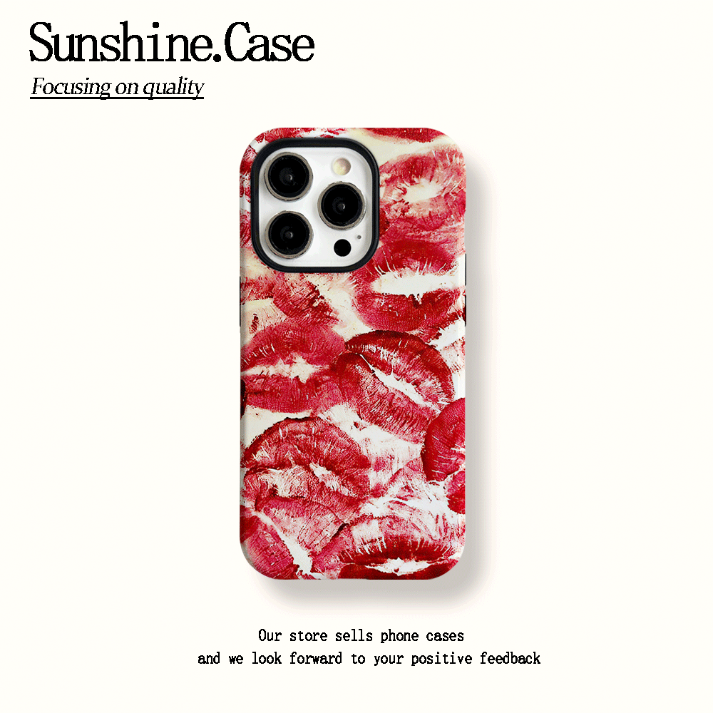 菲林二合一适用苹果华为vivo小米oppo手机壳唇印