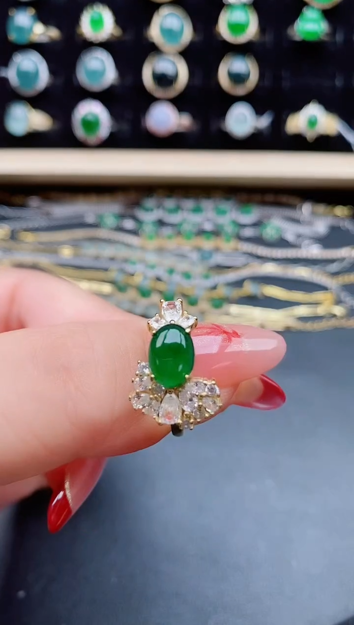 【闪购商品】翡翠戒指银S925镶嵌508550