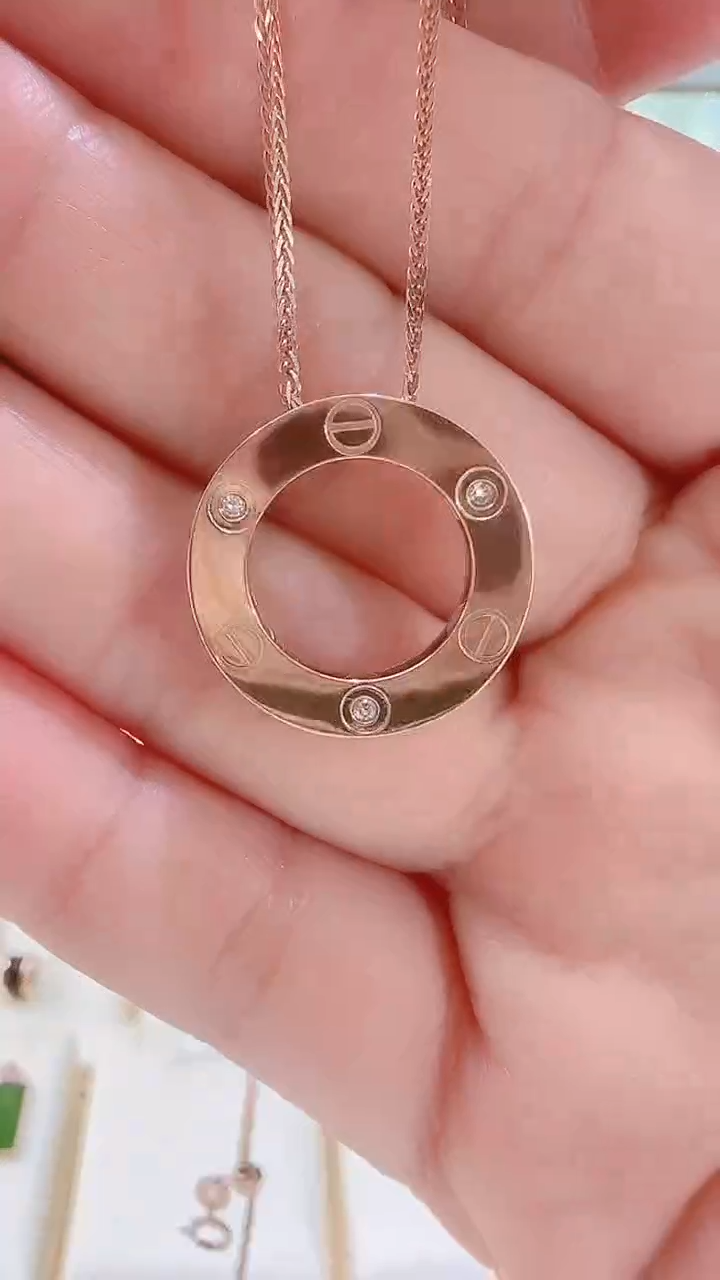 【闪购商品】钻石套链18K金镶嵌套链20mm
