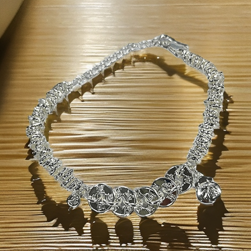 足银手链 （福袋）五帝币民族风百搭手链