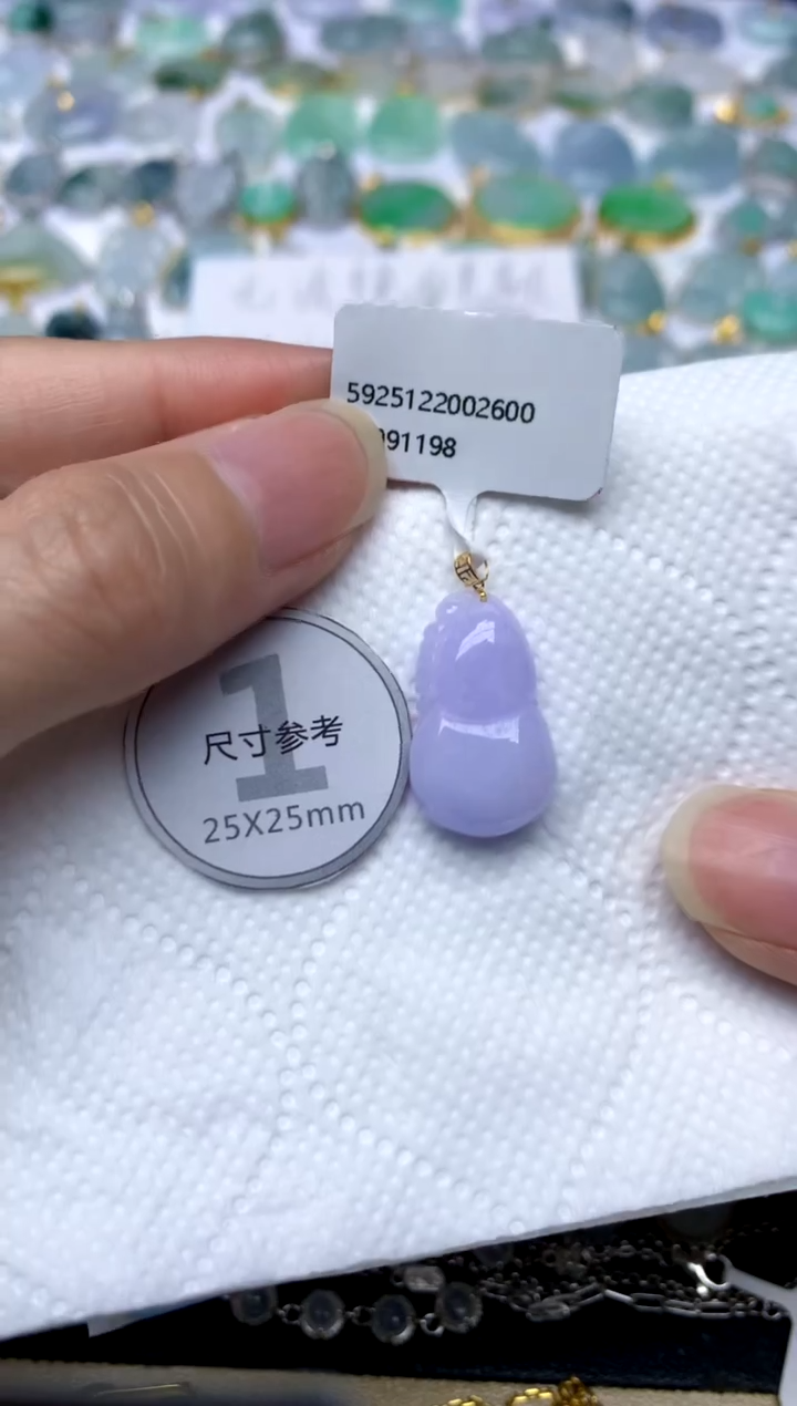 颈饰18K金镶嵌翡翠天然A货翡翠