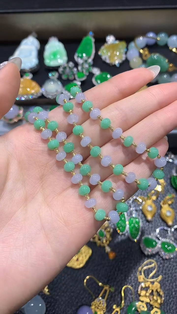 【闪购商品】翡翠手链18K金镶嵌3多人多样性随机发货1件