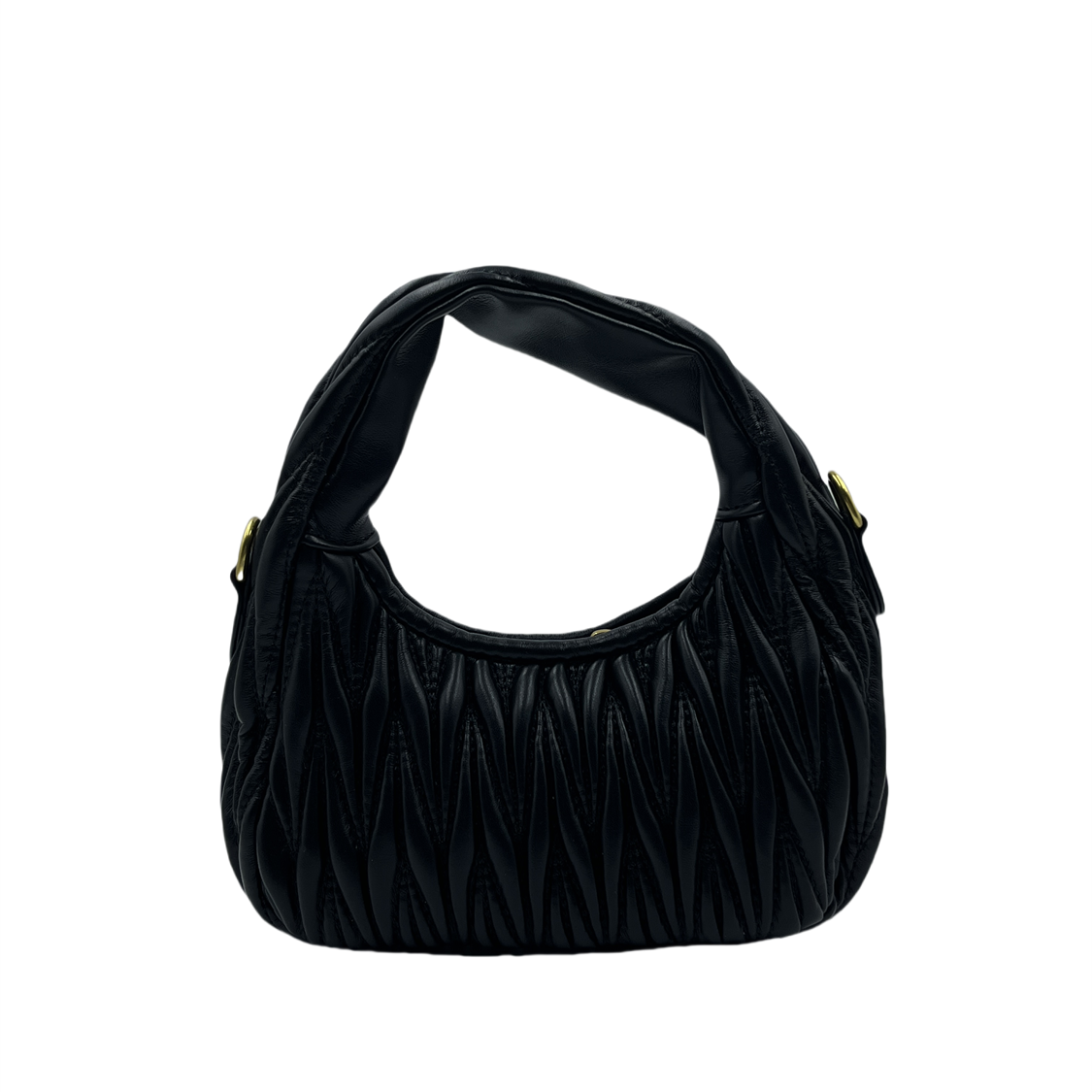 LQ-刘浩存同款-经典手提褶皱hobo-黑色-10669