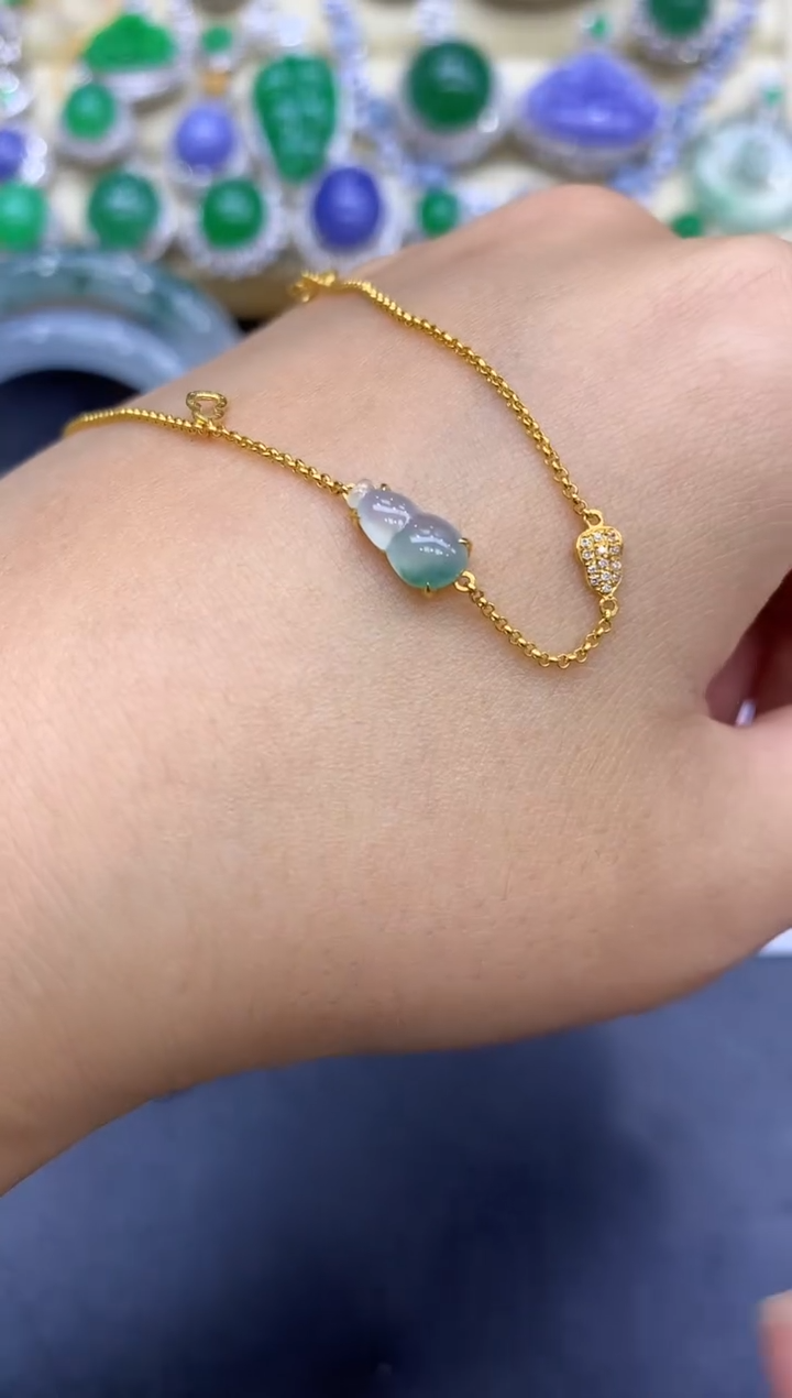 18K金镶嵌手链翡翠216-中国好珍宝