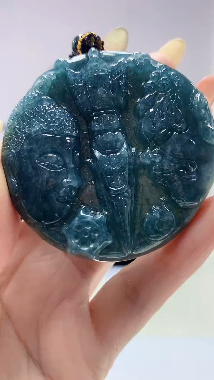 【闪购商品】定制翡翠未镶嵌4902DD-毛货挂件54