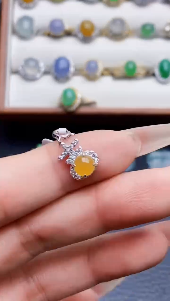 银S925镶嵌戒指翡翠1679