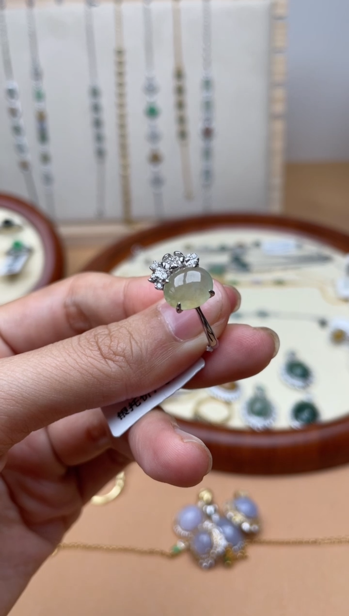 【闪购商品】翡翠戒指银S925镶嵌11111