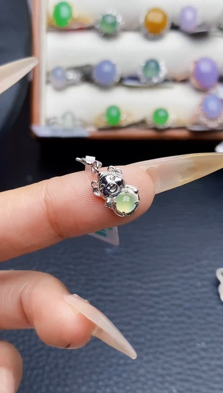 银S925镶嵌戒指翡翠0046