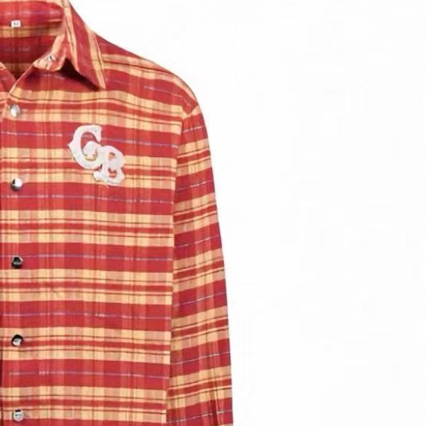 GOOD G075 同款潮流珍珠长袖格纹衬衫外套男女情侣同款时尚