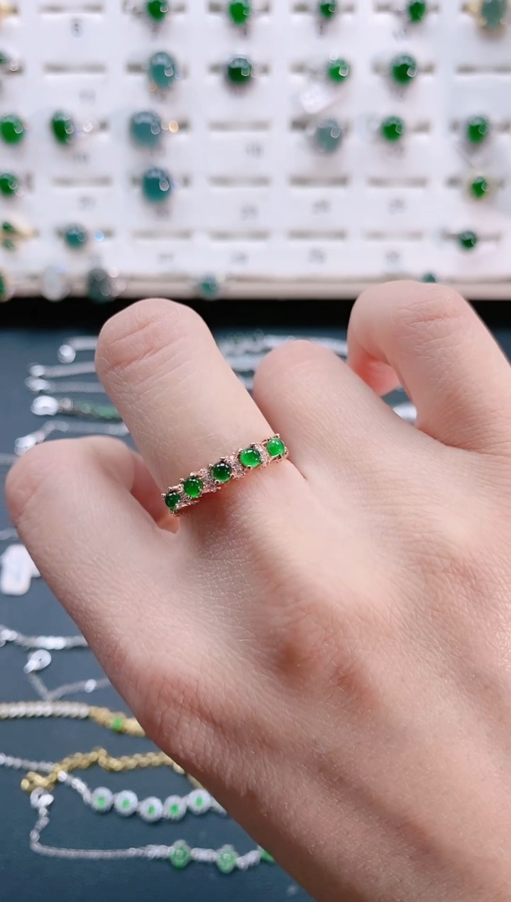 【闪购商品】翡翠戒指银S925镶嵌天然翡翠